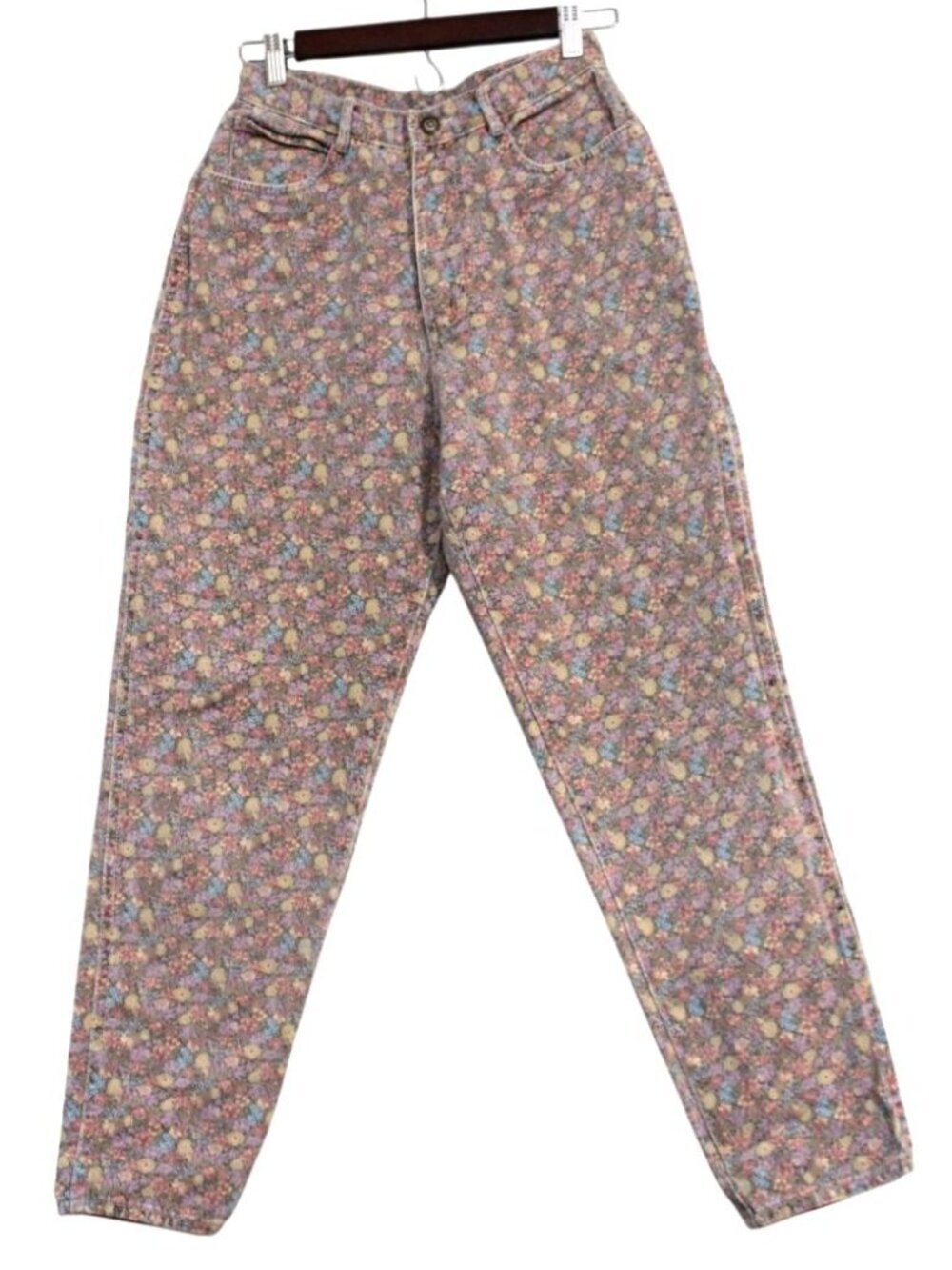 Vintage 90s Rio Tapered Mom Jeans Size 11 Multicolor Floral Denim High Rise